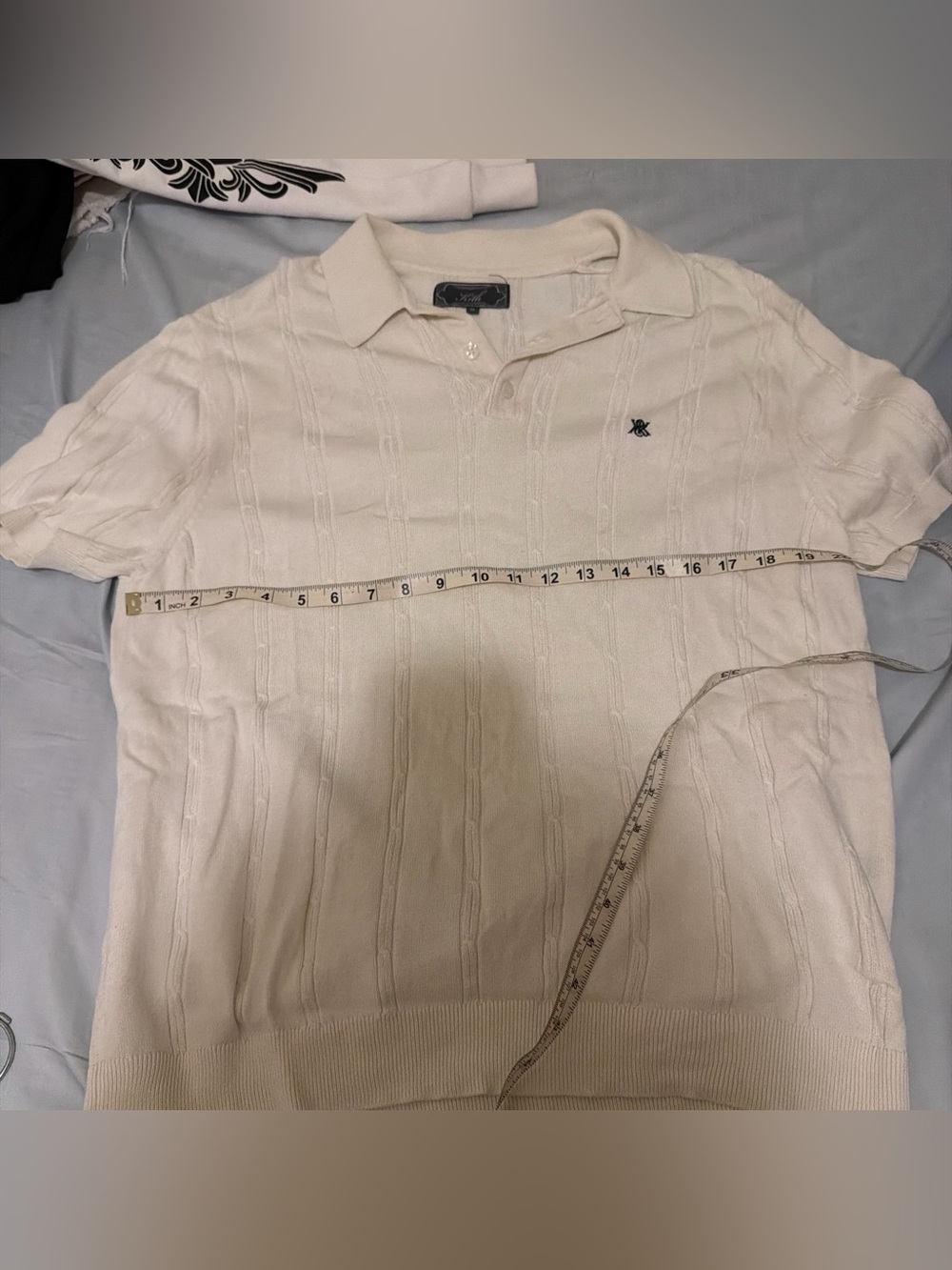 Kith Cream Knit Polo Shirt with Subtle Embroidered Logo